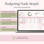 Simple Monthly Budget Spreadsheet for Google Sheets - Strawberry Matcha