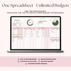 Simple Monthly Budget Spreadsheet for Google Sheets - Strawberry Matcha