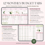 Ultimate Annual Budget System for Google Sheets -Strawberry Matcha